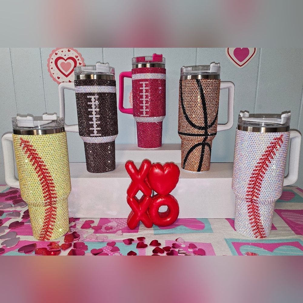 Basketball Rhinestone Tumbler - Picture 2 of 2